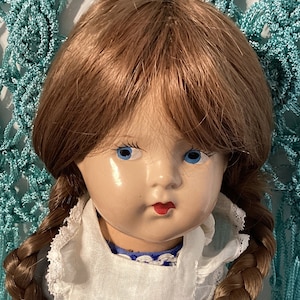 SALE -Composition Girl - Long Brown Pigtails - 1930’s