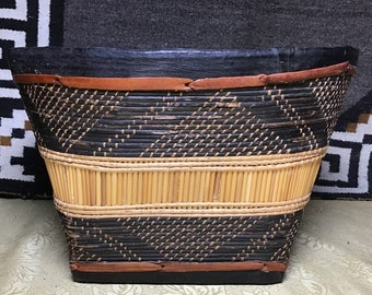 Hopi Indian Colorful Weaved Basket circa 1970