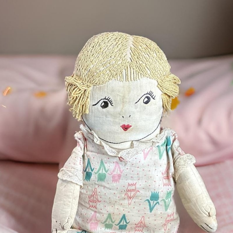 1930s Pattern, Child's Rag Doll Toy  - Height 14