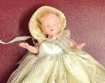 1960’s Hard Plastic Doll - Hand-sewn Dress