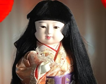 市松人形 日本製 ヴィンテージ ハンドメイド アートドール 胡粉と