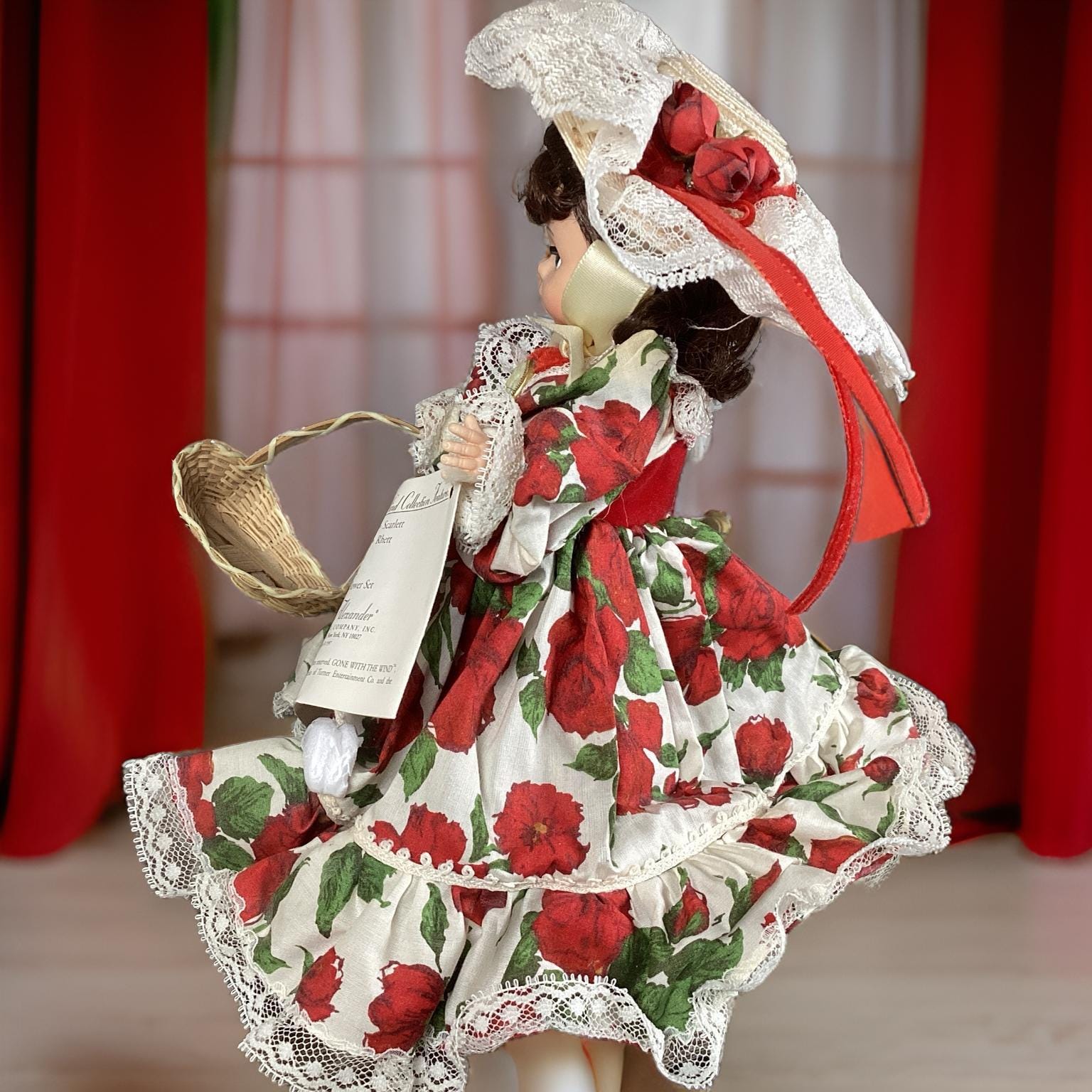 Vintage Madame Alexander's Scarlet - 8 Inch - White Dres With Red