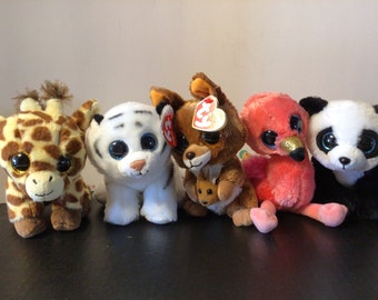 TY Beanies Set: Tundra, Peaches, Babu, Kipper, Gilda