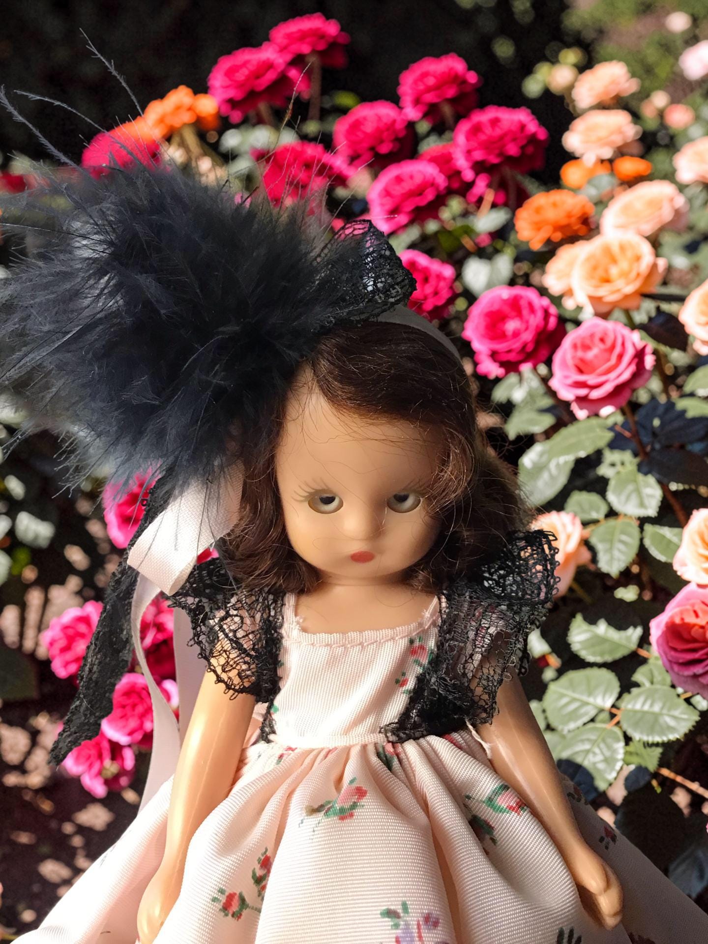Vintage 1950s Nancy Ann Storybook Doll - 5 Inch - Black Feather