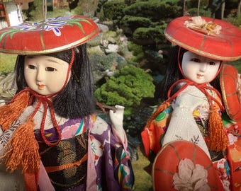 TOYANDONA Poupée Japonaise Geisha Kimono Kabuki : Culture Asiatique - Figurine de Collection Traditionnelle Japonaise Anciens modèles samouraï avec Parapluie