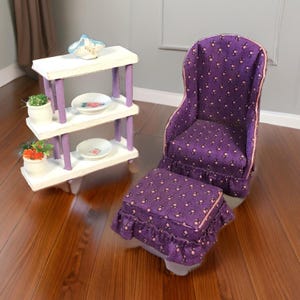 Miniature dollhouse Chair and Bookshelf