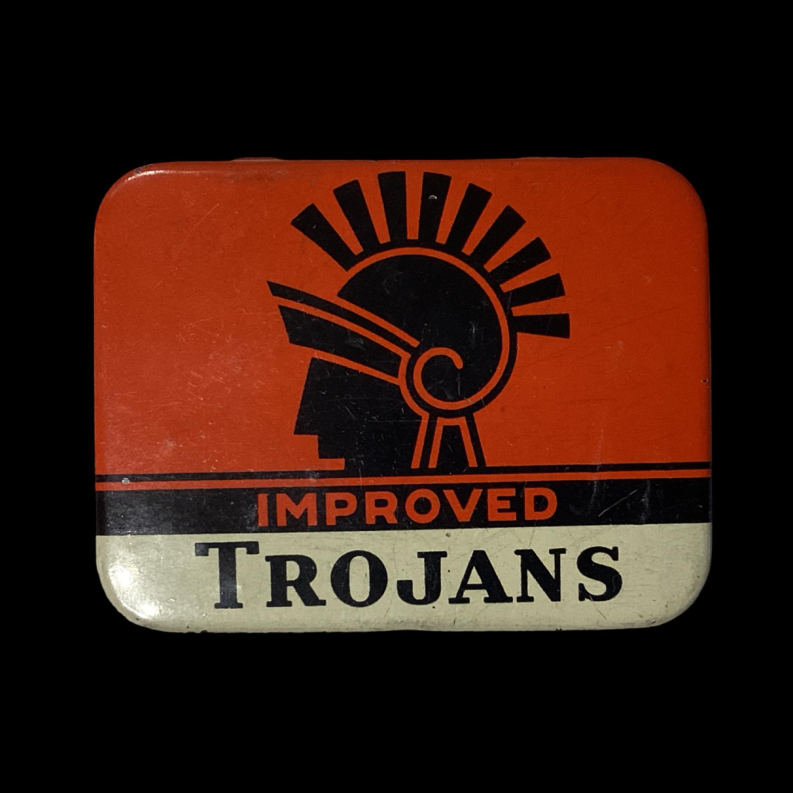 1930s Trojans Tin – Vintage Advertising Collectible With Booklet
