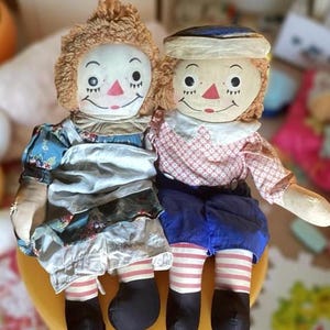 Charming Set of 19-Inch Georgene Raggedy Ann & Andy Dolls – Beautiful Vintage Gruelle Originals
