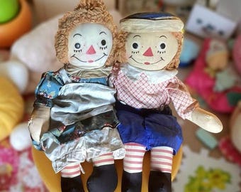 1940年代のヴィンテージ、ジョージーン・ラガディ・アン＆アンディ人形
