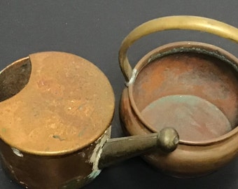 Miniature Copper Teapot & Kettle