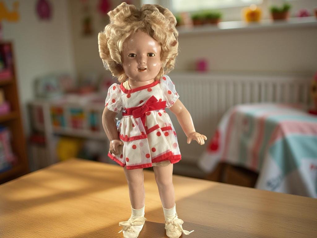 Vintage 17-inch Composition Shirley Temple Doll by Ideal – Red