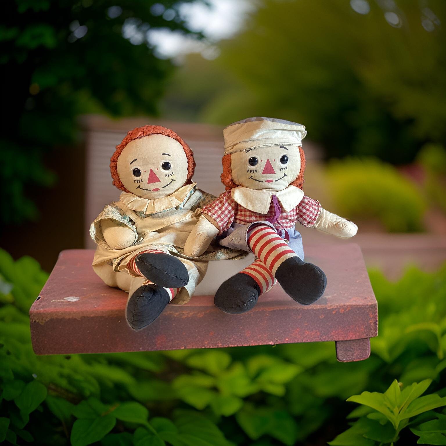 Vintage 15 Inch Knickerbocker Raggedy Ann & Andy Dolls - 1968 - Etsy