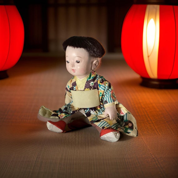 市松胡粉人形: 13インチの日本の着物人形 - Etsy 日本