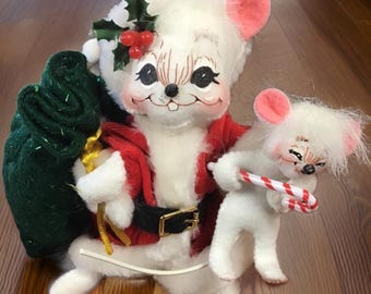 Vintage Annalee Christmas Santa Claus Mouse