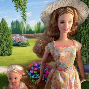 Barbie und Kelly - Oster Garten Jagd Geschenk Set - Mattel 2000