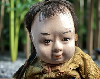 Vintage 1940s Male Ichimatsu Doll – Japanese Gofun Art Doll