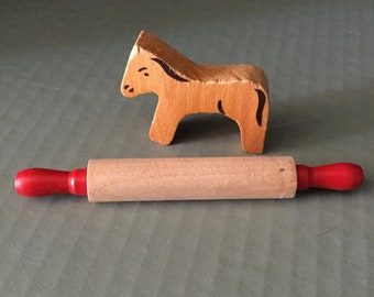 Doll Rolling Pin and Horse