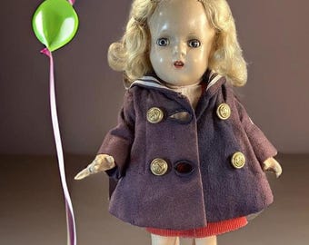 Poupée de composition antique de 50,8 cm en robe et chaussures vintage. - Canada