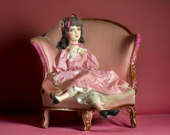 Poupée Boudoir Ancienne Marie - Porcelaine - Début XXe - 45 Cm - France
