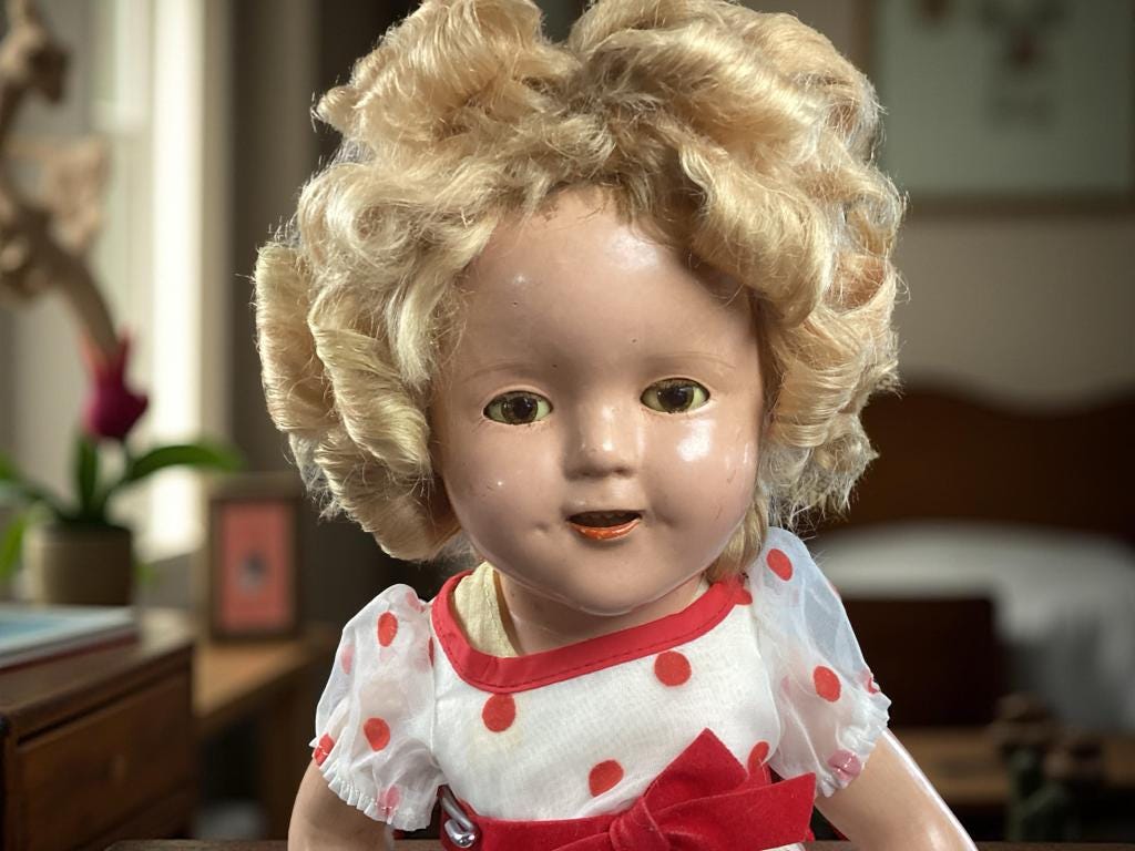 Vintage 17-inch Composition Shirley Temple Doll by Ideal – Red