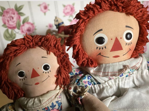 Set of Vintage Knickerbocker Raggedy Ann Dolls - 16 & 12 Inches - Etsy