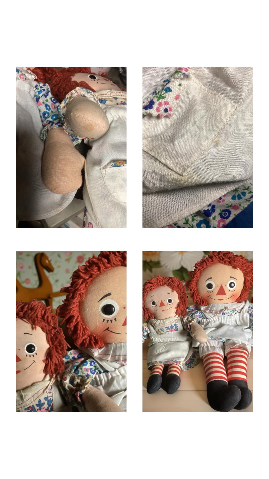 ヴィンテージ ニッカボッカー ラガディ・アン人形セット - 16インチと