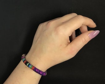 Handmade woven purple friendship bracelet