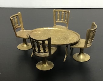 Doll house metal table and chairs from India