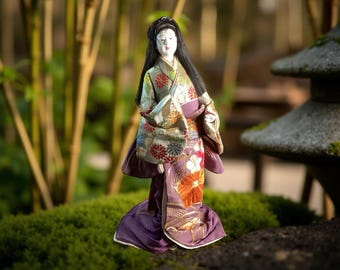 アンティーク芸者人形：昭和時代の着物尾山人形 - Etsy 日本