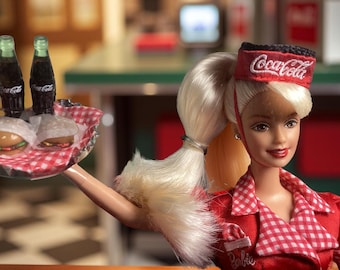 Vintage 1998 Coca Cola Car-hop Barbie: NIB Mattel Collectible Doll