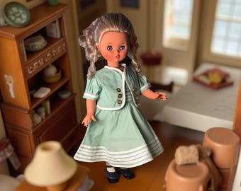 Muñeca Furga vintage, Italia, 45 cm, ojos azules que se cierran