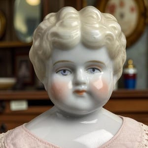 Elegant 1880 China Head Doll - 20 inches Tall - Wide Shoulder Plate