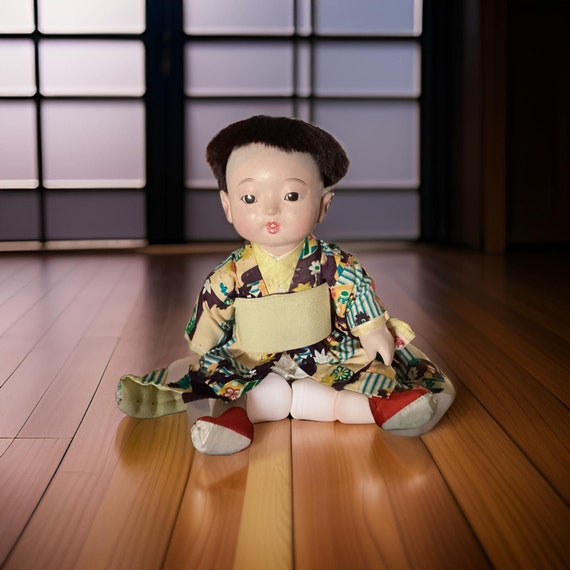 市松胡粉人形: 13インチの日本の着物人形 - Etsy 日本