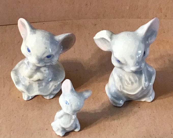 Set of Japanese bisque mice circa 1970’s