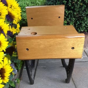 Vintage Doll’s Old-Fashioned School Desk – Wrought Iron Base & Wood Construction