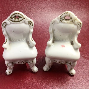 Miniature Doll House -Ceramic Chairs - Japan - Circa 1950