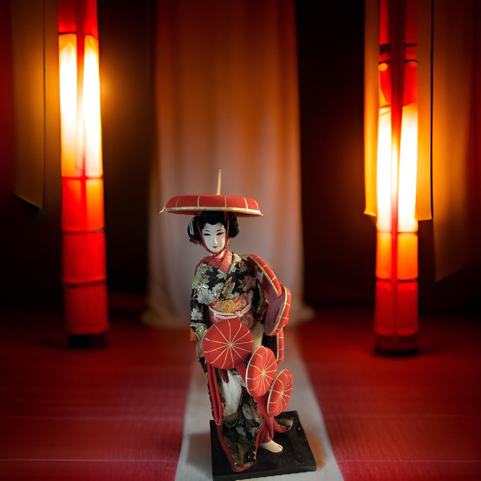 1970年代のヴィンテージ日本の芸者人形：「千枚被りの芸者」 - Etsy 日本