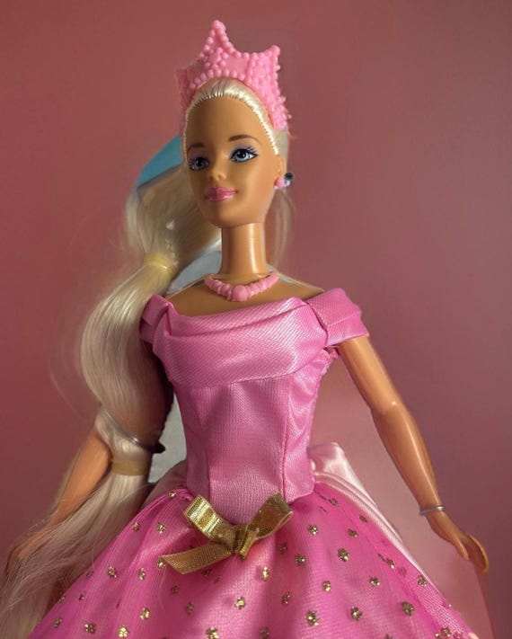 barbie rapunzel pink dress Barbie Rapunzel Doll in Pink and White Dress