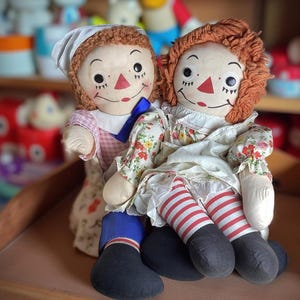 Charming Set of 19-Inch Georgene Raggedy Ann & Andy Dolls – Beautiful Vintage Gruelle Originals