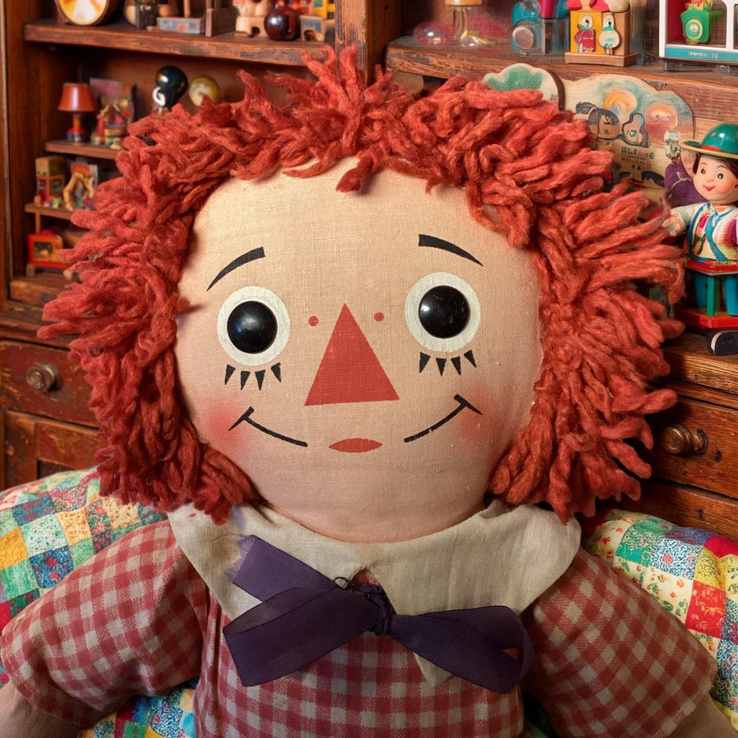 Free Shipping Vintage 1970s Knickerbocker Raggedy Andy- 16 Inch