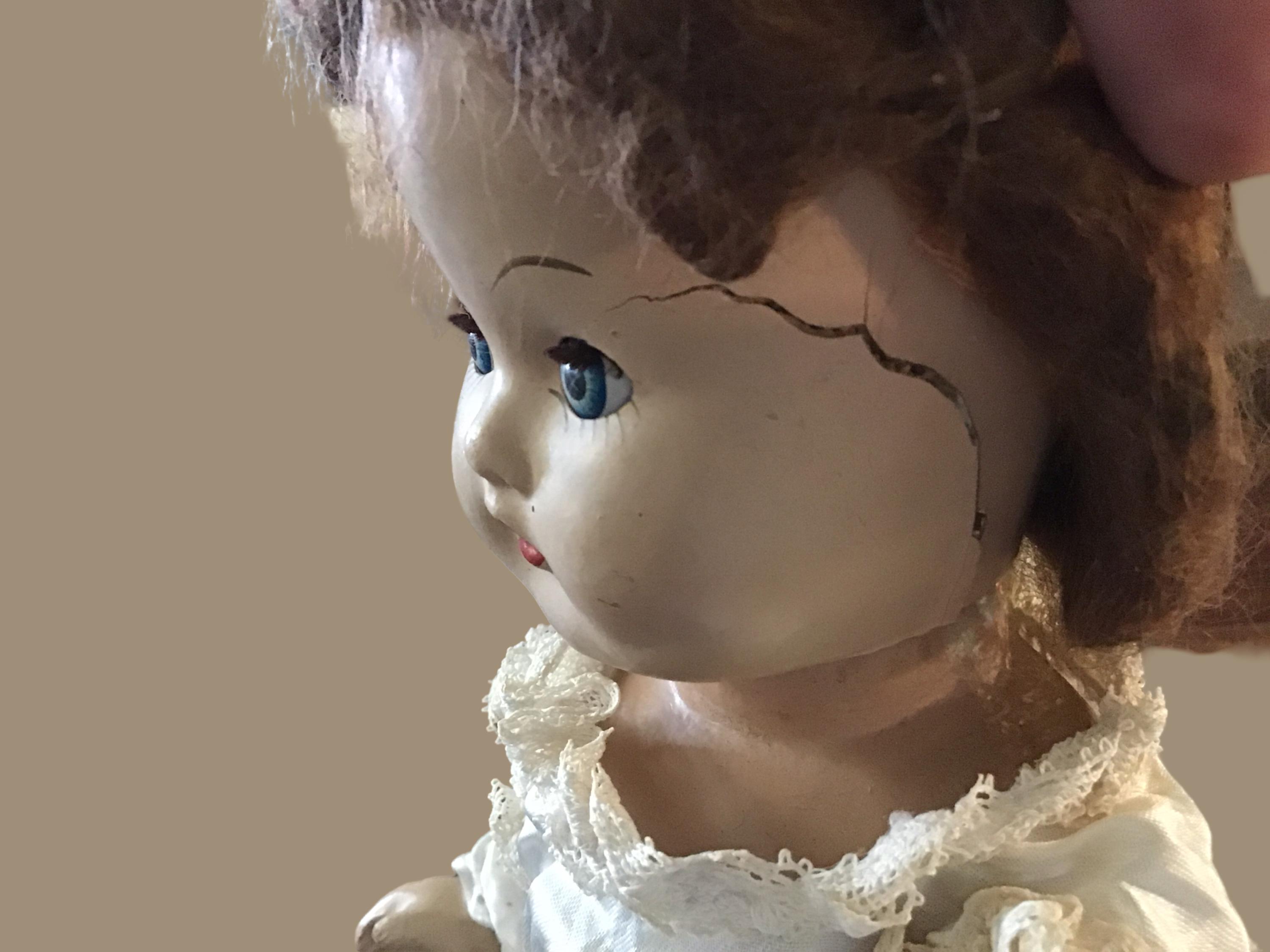 An 30,40 Tête poupée carton bouillie marqu Paris yeux sulfure.cheveux mohair | eBay