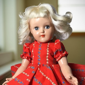 Vintage 1950’s Ideal Toni Doll - P91 - Beautiful Red Dress - Platinum Blonde
