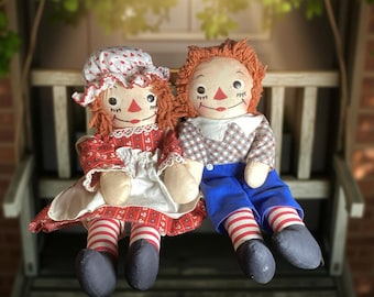 Vintage 1940's Georgene Raggedy Andy - 15 inch