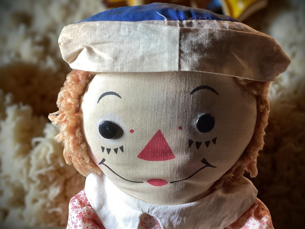 188♡ラガディ・アン＆アンディ　ジョジーン社製　アンティークドール 希少 木製ドール ラガディ アン＆アンディ 箱付き