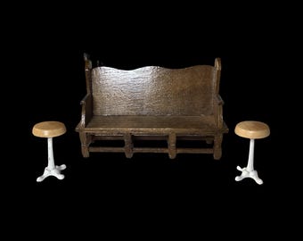 Doll House Bench and Bar Stools