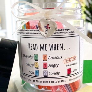 Jesus Bible Verses Read Me When Color-Coded Scripture Personalized Gift Scripture Note Birthday Anniversary Gift for Her Him Christian Gifts
