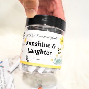 Envoi de soleil et de rires, cadeau de carte Get Well Soon pour elle, carte de rétablissement drôle, carte de bien-être, carte de pensée, cadeau pour un ami