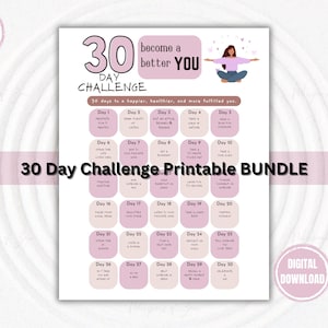 30 Tage Challenge Bundle Self Care Checkliste druckbare habit tracker digitaler Download A4 A5 US letter digitales Produkt PDF ipad Therapeut