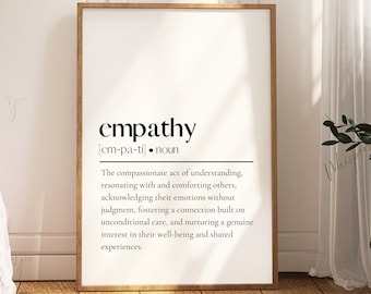 Empathy printable digital wall art poster inspirational wall art quotes positive affirmations digital download definition print mindfulness