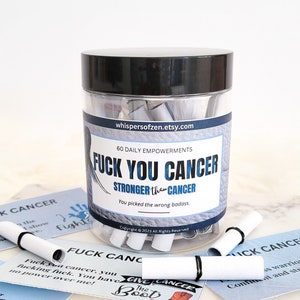 Cadeaux cancer, bocal de 60 cartes d'affirmation de soi contre le cancer, guérissez bientôt, cadeau pour homme, cadeau pour lui, pleine conscience de soins personnels, guerrier contre le cancer
